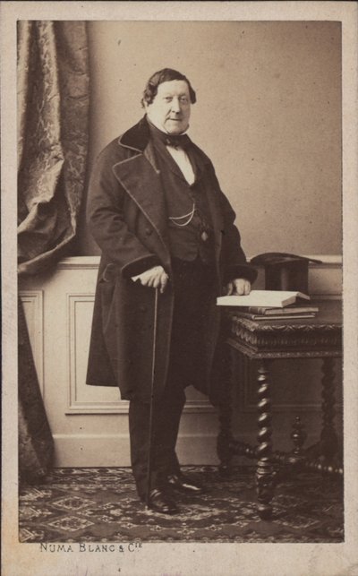 Portret van de componist Gioachino Antonio Rossini 1792-1868, voor 1868 door Numa Blanc