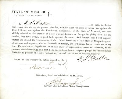 Loyaliteitseed van O. S. Fuller uit Missouri, County of St. Louis door O.S. Fuller