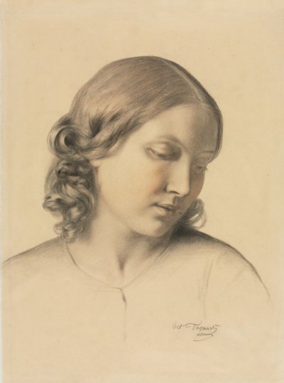 Portret van een jonge vrouw, ca. 1854-1858 door Octave Tassaert