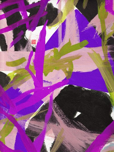 Zen Paarse Bloemen door Odilia W. Y. Fu