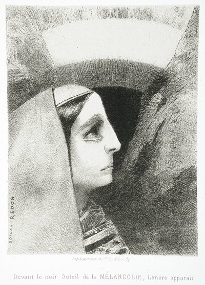 Aan Edgar Poe (Voor de zwarte zon van de melancholie verschijnt Lénore) door Odilon Redon