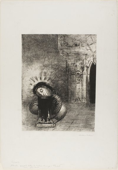 Een Lange Pop, de Kleur van Bloed (plaat 2 van 6) door Odilon Redon