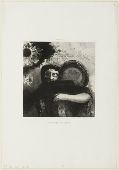 Een vreemde jongleur, plaat 5 door Odilon Redon