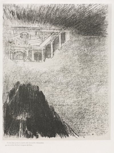 En Ik, Johannes, Zag de Heilige Stad, het Nieuwe Jeruzalem, Neerdalen van God uit de Hemel door Odilon Redon