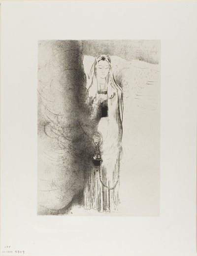 En de engel nam het wierookvat, plaat 4 van 12 door Odilon Redon