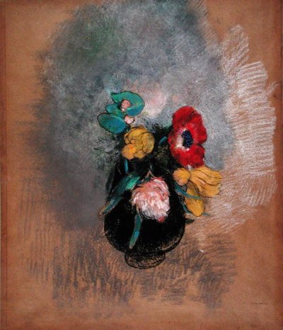 Anemonen en Tulpen door Odilon Redon
