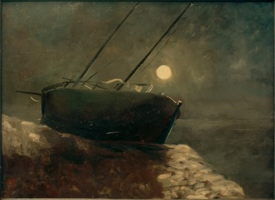Bark bij maanlicht door Odilon Redon