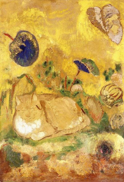 Bazon, de Kat van de Kunstenaar door Odilon Redon