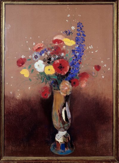 Boeket veldbloemen door Odilon Redon
