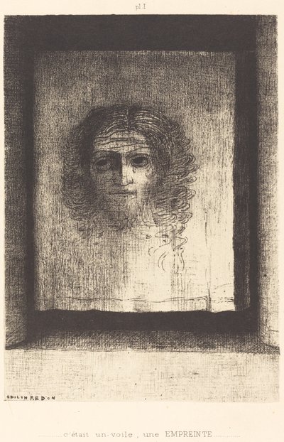 Het was een Sluier, een Afdruk door Odilon Redon