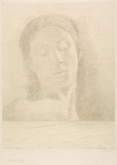 Gesloten ogen door Odilon Redon