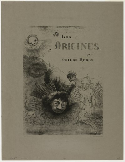 Cover-Frontispice voor Les Origines door Odilon Redon