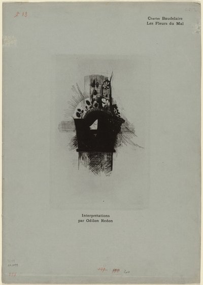 Omslag/Frontispice voor Les Fleurs du Mal, plaat 1 van 9 door Odilon Redon