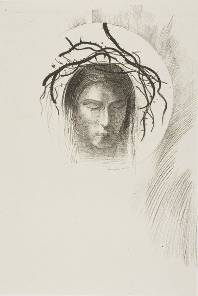 De dag verschijnt eindelijk,...en in de schijf van de zon schijnt het gezicht van Jezus Christus, plaat 24 van 24 door Odilon Redon