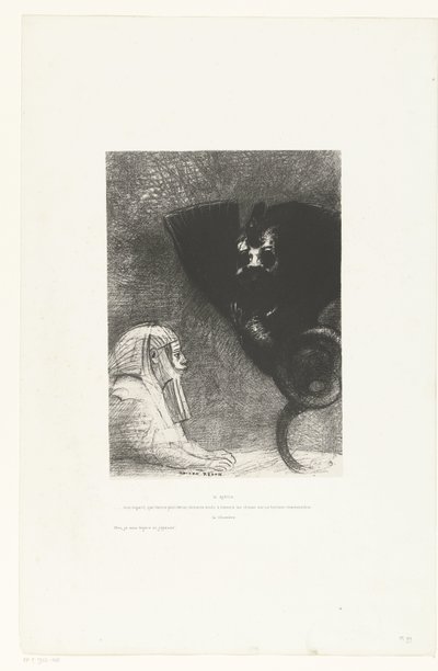 De sfinx en de chimaera door Odilon Redon