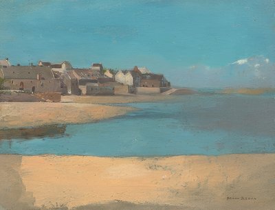 Dorp aan zee, Bretagne door Odilon Redon