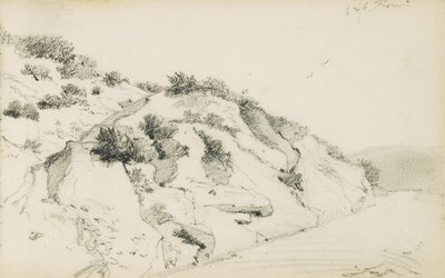 Tekening uit een album getiteld "Het Baskenland", 1862-63 door Odilon Redon