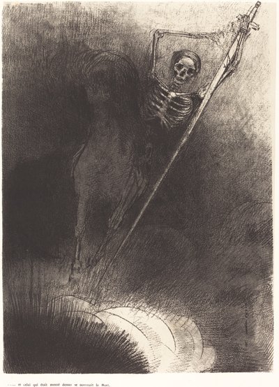 En degene die erop zat, heette de Dood door Odilon Redon