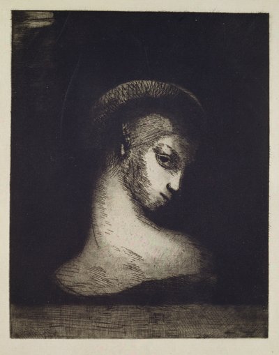 Vrouwelijk Hoofd door Odilon Redon