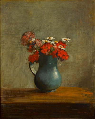 Bloemen in een vaas door Odilon Redon