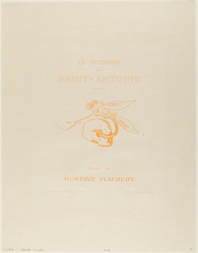 Frontispice/Titelplaat voor de Tentation de St. Antoine door Odilon Redon