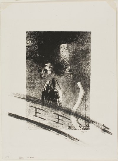 Frontispice voor Damnation van Iwan Gilkin door de kunstenaar door Odilon Redon