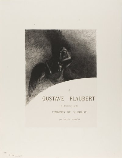 Frontispice voor A Gustave Flaubert (Aan Gustave Flaubert) door Odilon Redon