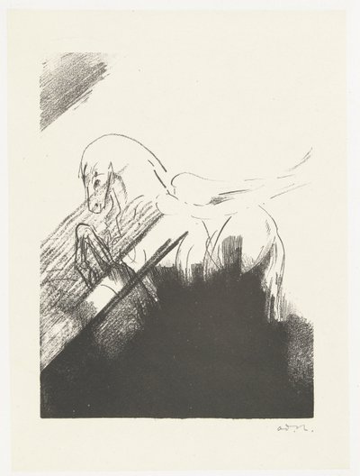 Gevleugeld paard door Odilon Redon
