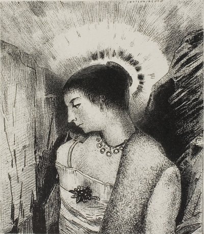 Hier is de Goede Godin, de Idaeaanse Moeder van de Bergen, plaat 15 van 24 door Odilon Redon