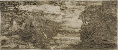 Ruiter onder een stormachtige lucht door Odilon Redon