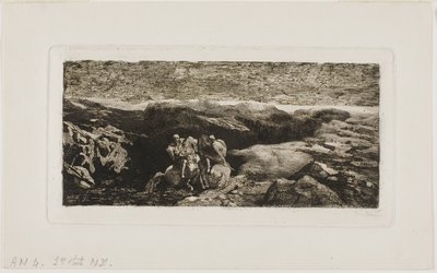 Ruiters in Gevecht door Odilon Redon