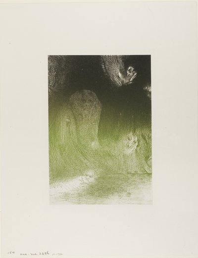 Ik heb soms in de lucht gezien wat leek op vormen van geesten, plaat 21 van 24 door Odilon Redon