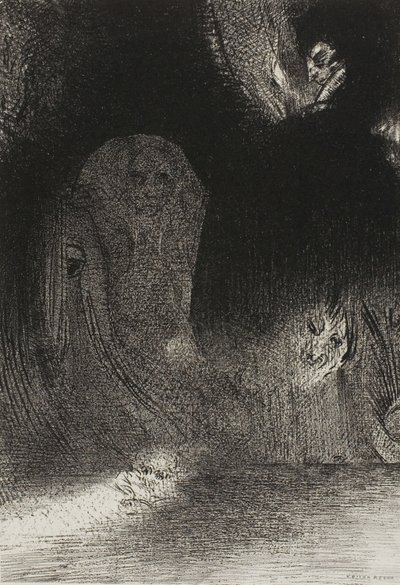 Ik Heb Soms in de Lucht Gezien Wat Lijkt op Vormen van Geesten, plaat 21 van 24 door Odilon Redon