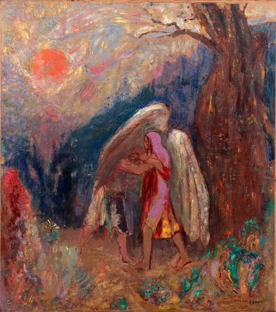 Jacob en de engel door Odilon Redon