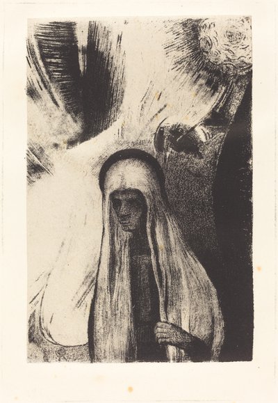 De Oude: Waar ben je bang voor? Een groot zwart gat! Het is misschien leeg? door Odilon Redon