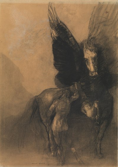 Pegasus en Bellerophon, c.1888 door Odilon Redon