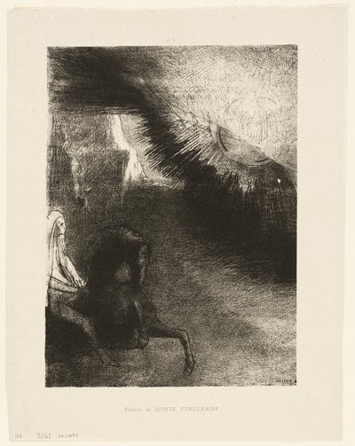 Pelgrim van de Sublunary Wereld, plaat 5 van 6 door Odilon Redon