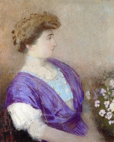 Portret van de markiezin de Gonet, 1907 door Odilon Redon