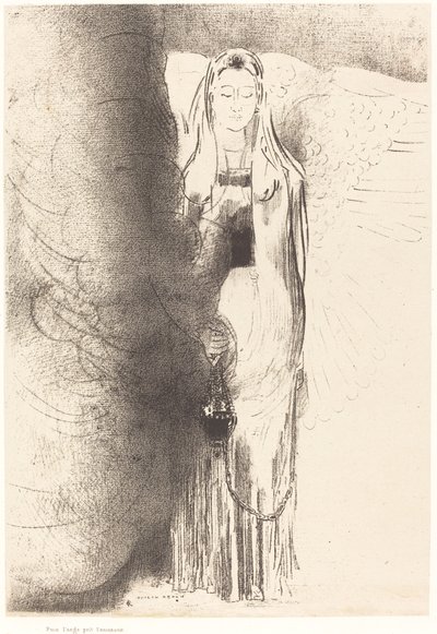 En de engel nam het wierookvat door Odilon Redon