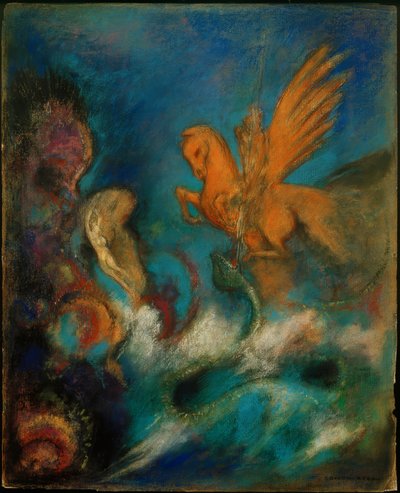 Roger en Angelika (Perseus en Andromeda) door Odilon Redon