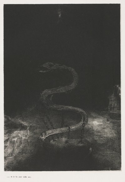 De Apocalyps van Sint Jan: En Bond Hem Duizend Jaar, 1899 door Odilon Redon