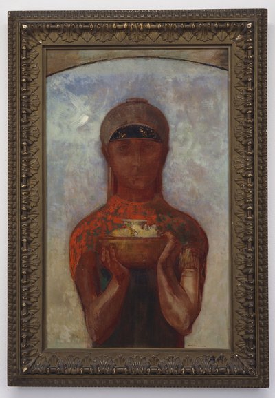 De beker van mysterie, of Sibyl, ca. 1890 door Odilon Redon