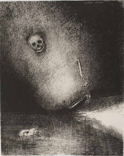 De droom is geëindigd in de dood, uit De Juror door Odilon Redon