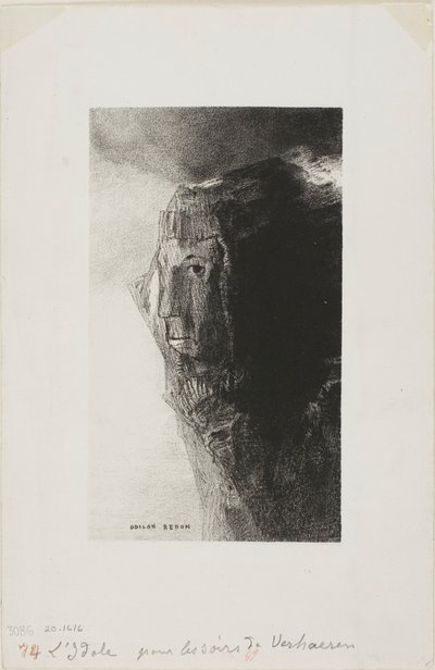 De Idool, frontispice uit Emile Verhaerens Les Soirs door Odilon Redon