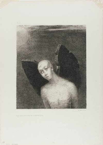 De Verloren Engel Opende Toen Zwarte Vleugels, uit Nacht door Odilon Redon