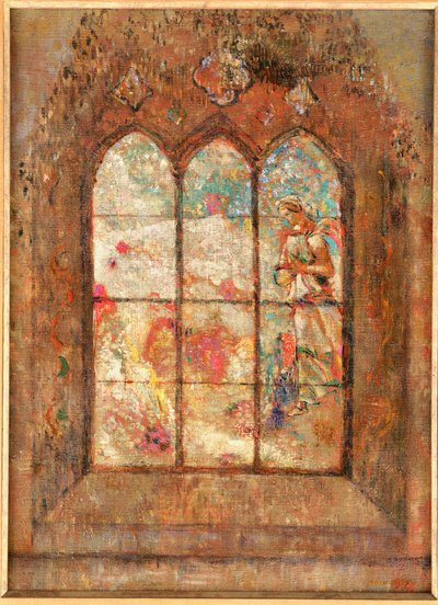 Het glas-in-loodraam door Odilon Redon