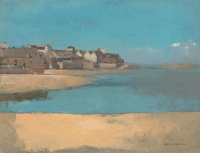 Dorp aan zee in Bretagne, ca. 1880 door Odilon Redon
