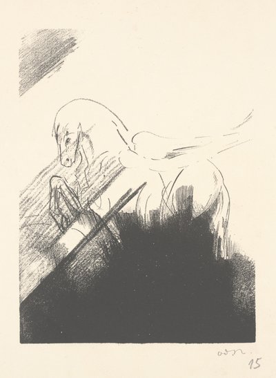 Gevleugeld paard door Odilon Redon