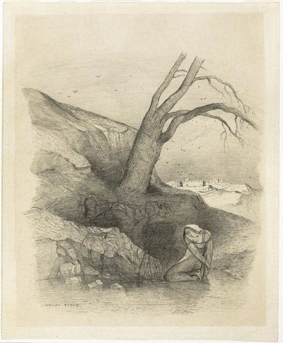 Knielende vrouw door Odilon Redon