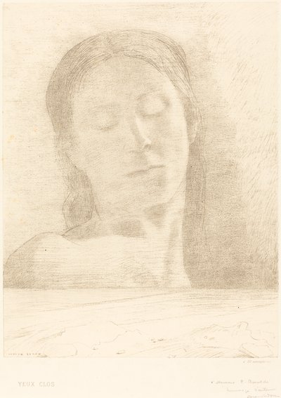Gesloten ogen door Odilon Redon